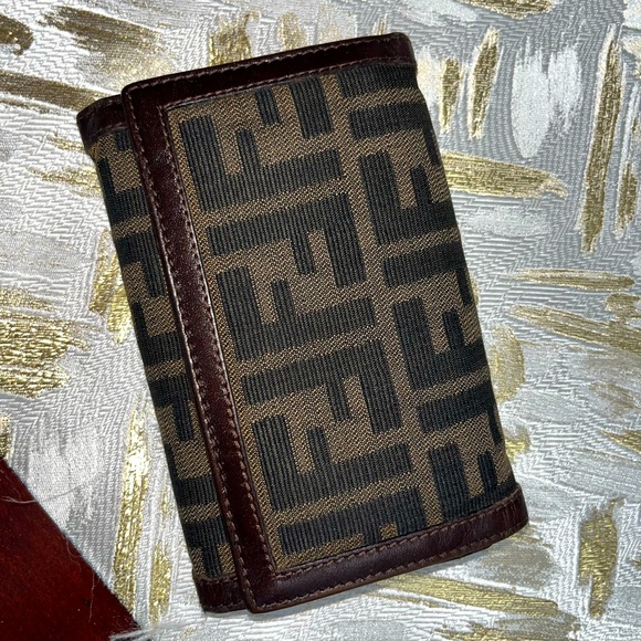 Fendi Tobacco Zucca Canvas and Leather Trim Flap Wallet - Picture 1 of 11